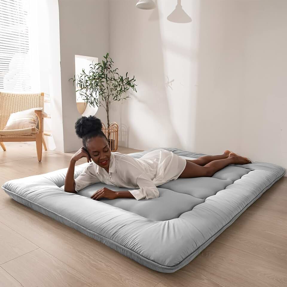 MAXYOYO Japanese Floor Mattress 4" Thick Full Size Foldable Futon Mattress