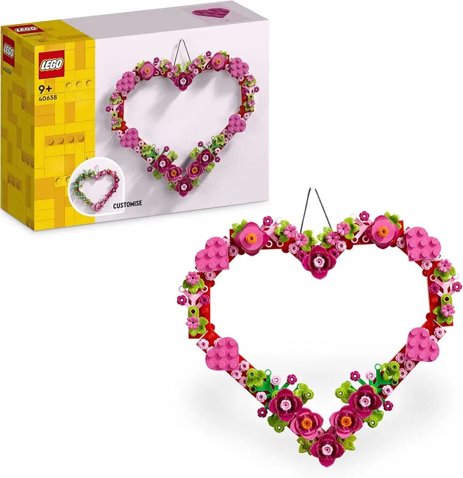 LEGO Iconic Herz-Deko - Spielzeug für Kinder - Geschenk für Mädchen und Jungen ab 9 Jahren - Deko Wohnzimmer - Geschenkidee zum Geburtstag - Modellbau Herz Ornament zum Bauen und Ausstellen 40638