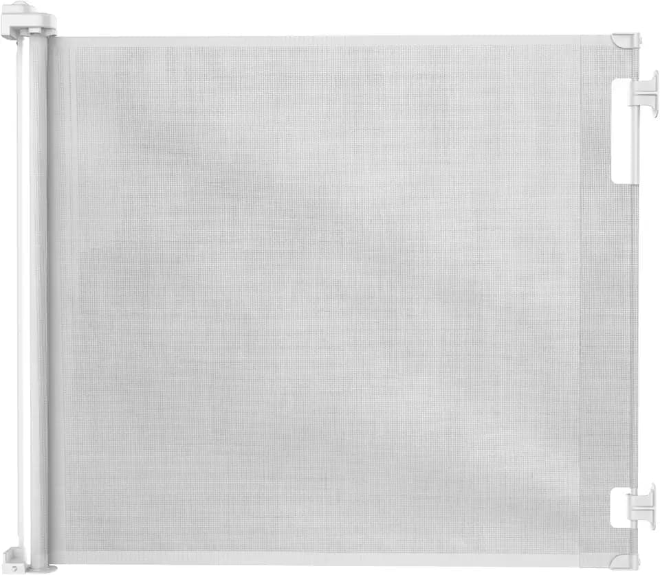 Hakuna Pets Paw Proof Retractable Dog Gate - Extra Wide Indoor Outdoor Mesh