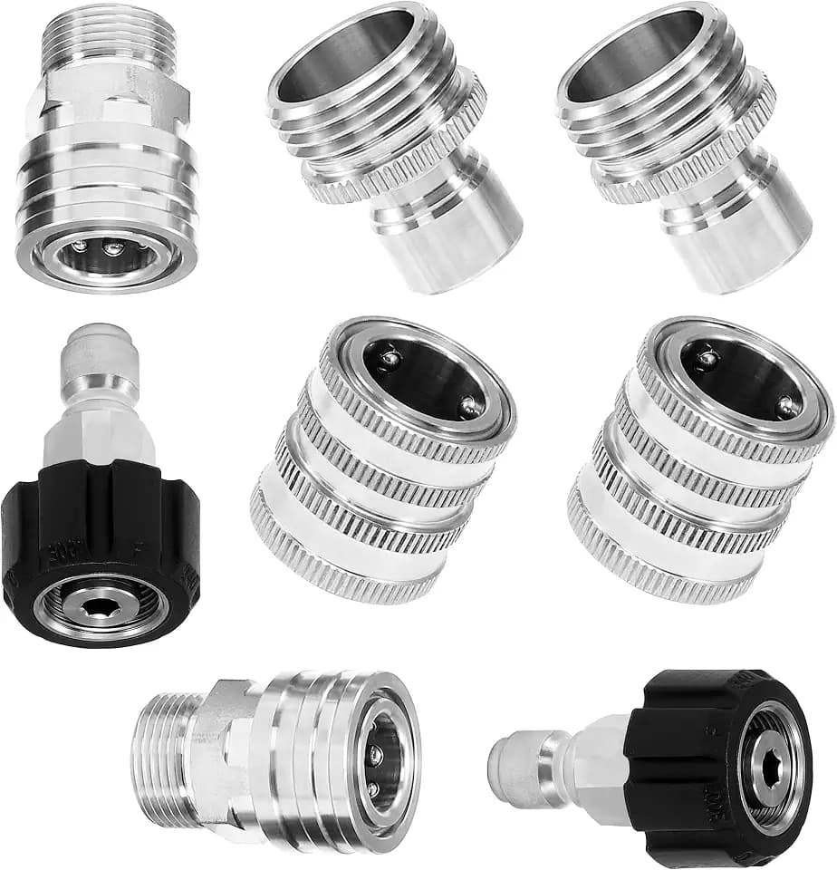 Tool Daily Pressure Washer Adapter Set, Stainless Steel Quick Connect Kit