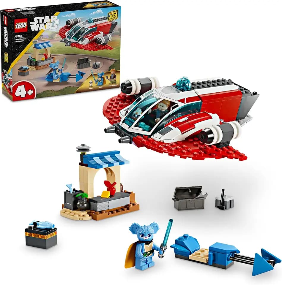 Lego 75384 Star Wars The Crimson Firehawk Construction Toy with Speeder Bike and Minifigures, Gift for Boys and Girls from 4 Years Old