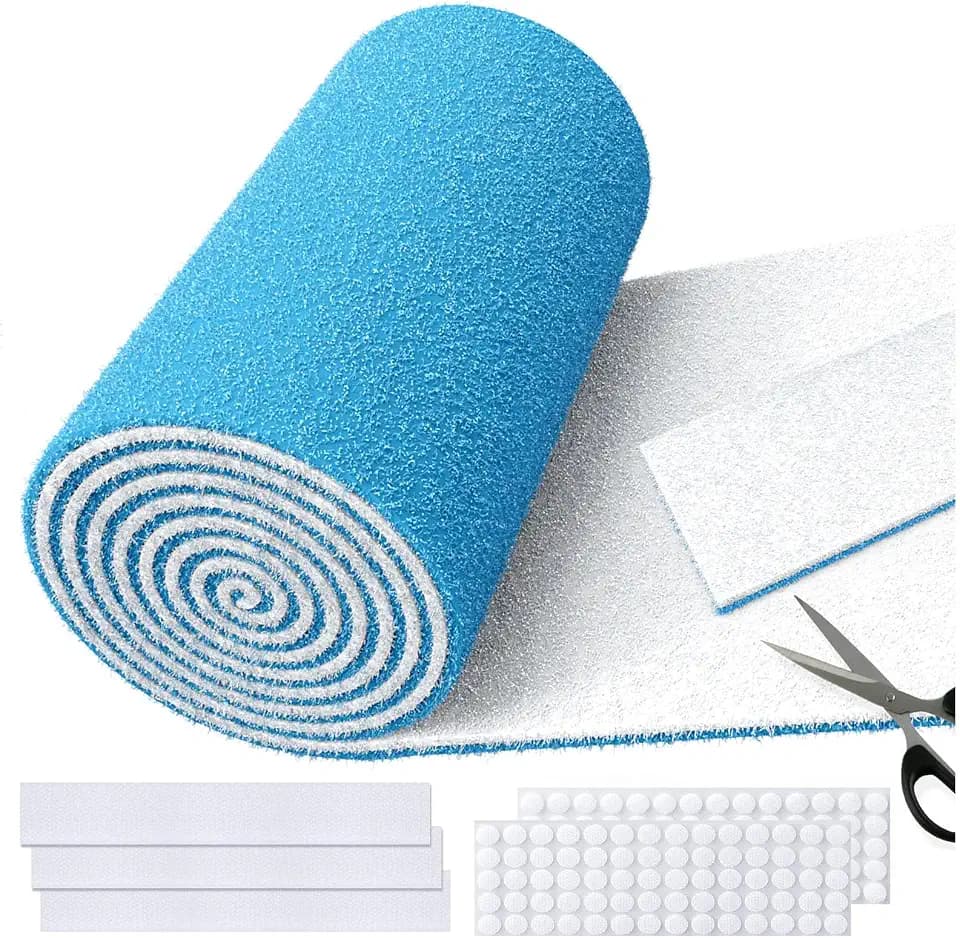 Air Vent Filters,12" x90" Cut to Fit Air Filter Material(60+Filters),MERV 8 Triple Filtration Electrostatic Vent Filter for Home Floor,Ceiling,Furnace,AC&HVAC-Includes 48 Adhesive Hook Tape
