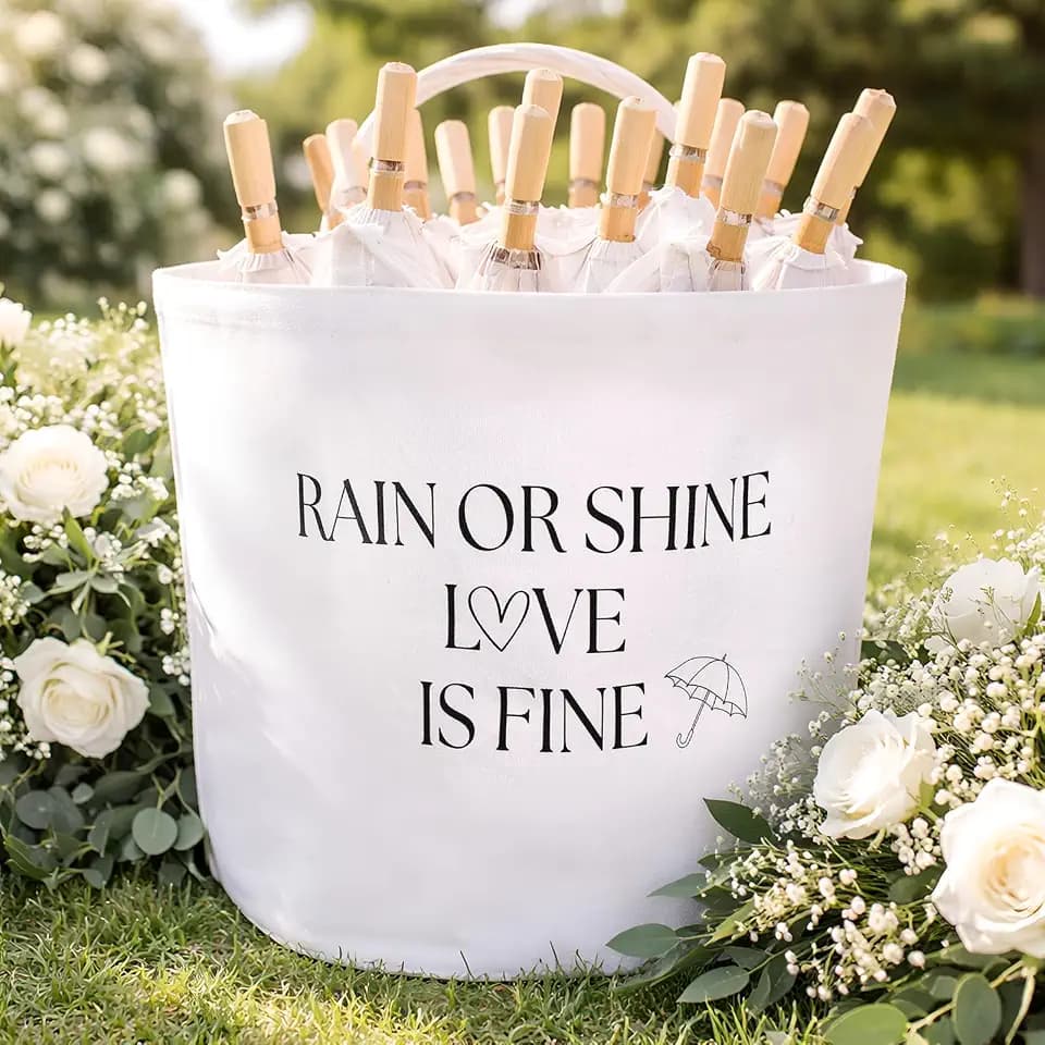 Yungyan 16 Inch Wedding Basket with Handles Canvas Storage,Rain or Shine