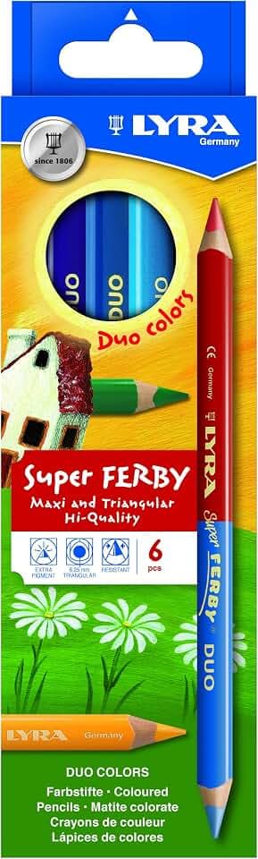 LYRA Super Ferby Duo Stifte 2-farbig lackiert Kartonetui 6 Stk.