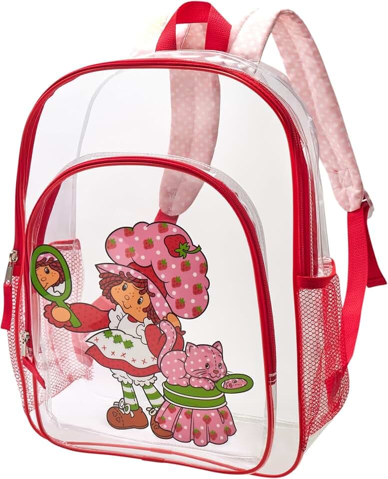 Fast Forward Strawberry Shortcake Kids Backpack Clear School Bag