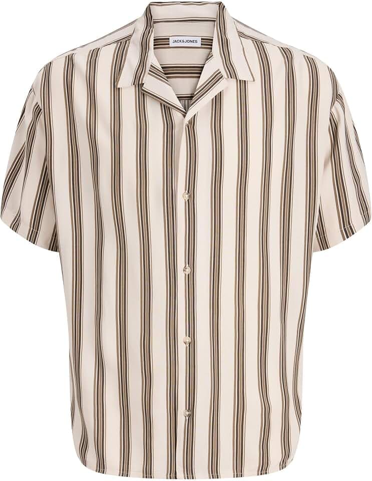 JACK & JONES Herren Jjejeff Resort Stripe Shirt S/S Sn