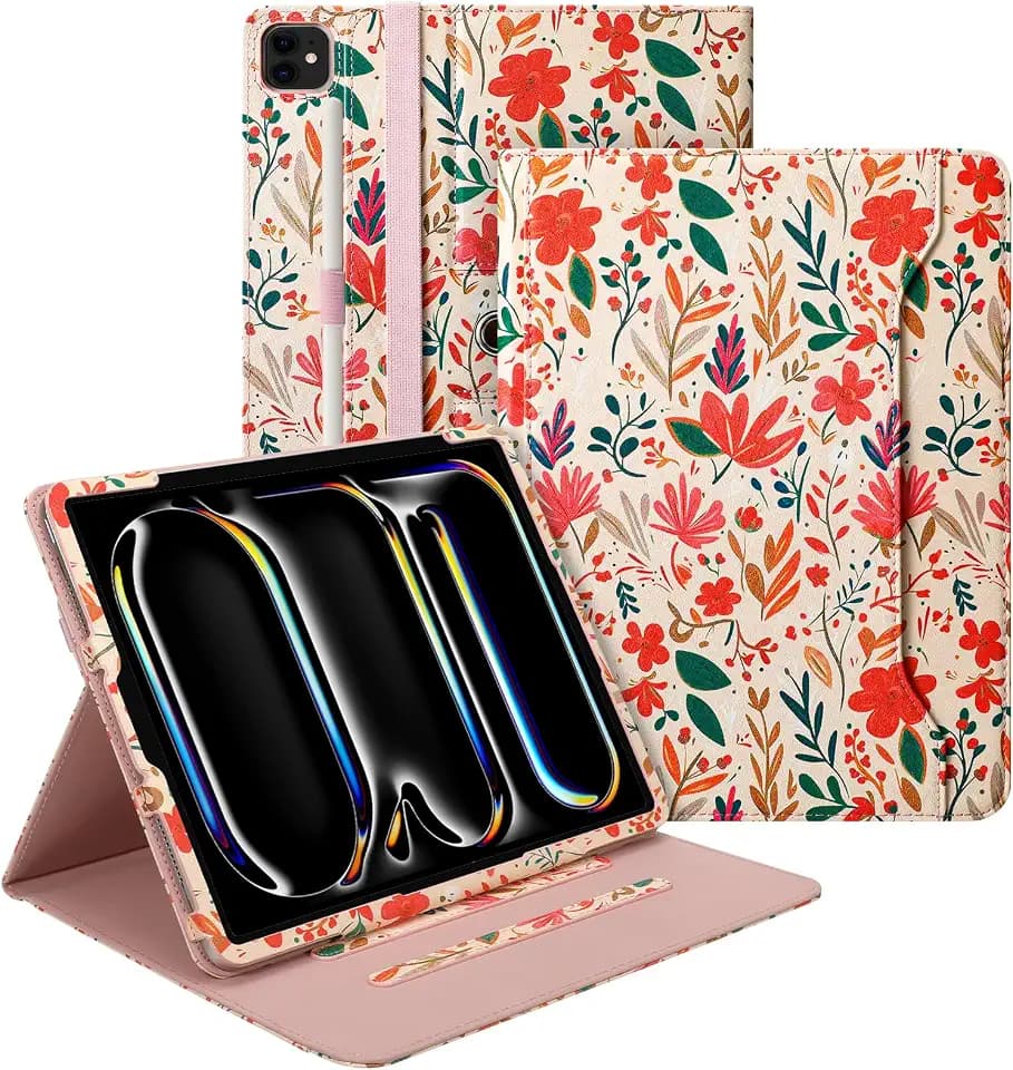E NET-CASE Hülle für iPad Air 13" (M3/M2) 2025/2024 & iPad Pro 13" M5/M4 (2025/2024) mit Handgelenkband/Stifthalter Hülle für iPad Pro 12.9 2022/2021/2020/2018 (6th/5th/4th/3rd Gen)