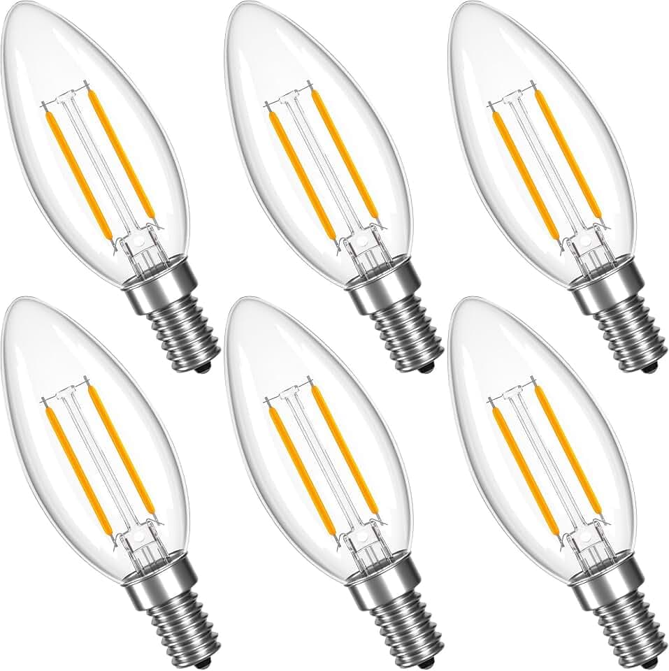 Dimmable B11 LED E12 Bulb 25 Watt Type B Light Bulb 2W,2700K 200LM