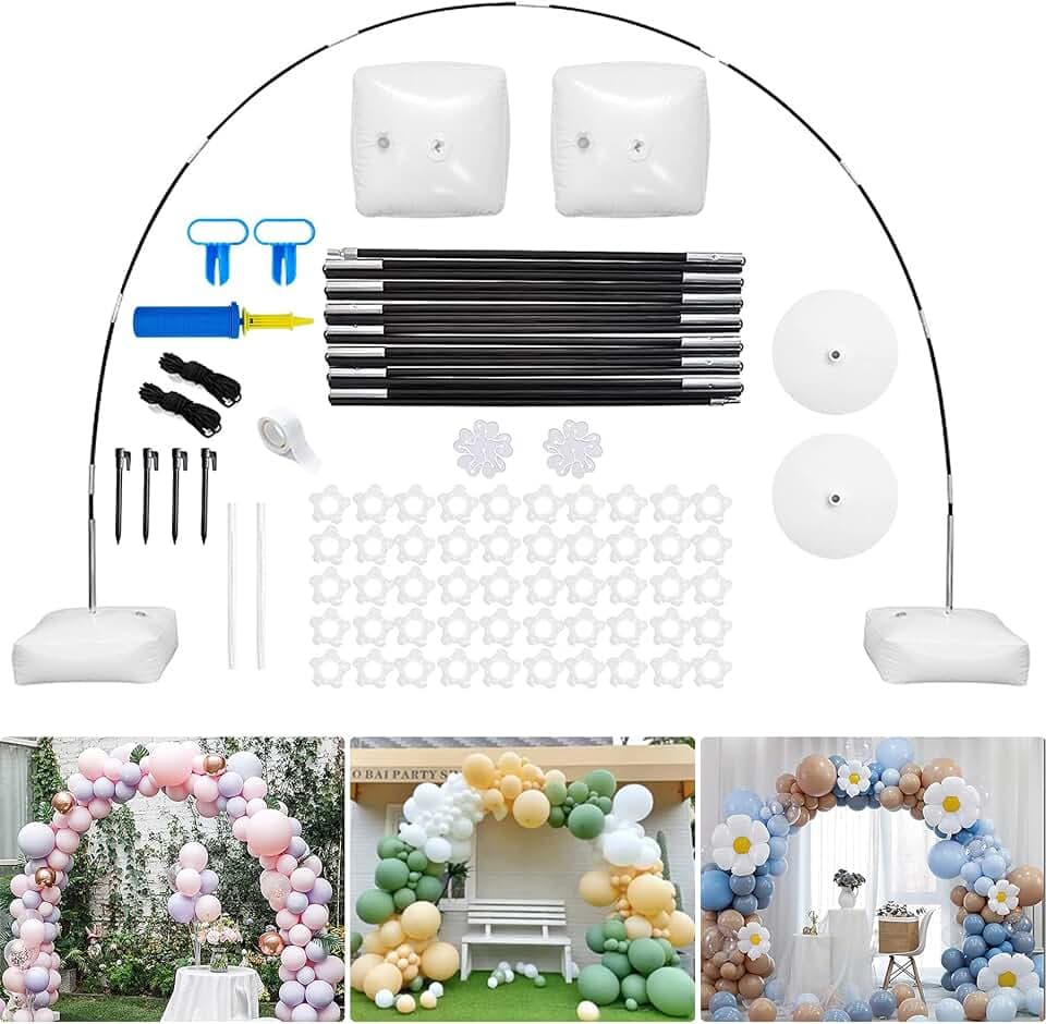 2.3M Ballonbogen-Kit,Rund Ballonsäulenständer,Tisch Luftballon Bogen Kit,Party Dekoration Ballonbogen,Ballon Girlanden Halter für Hochzeit Taufe,Geburtstagsfeier,Hochzeitstag,Party Dekoration
