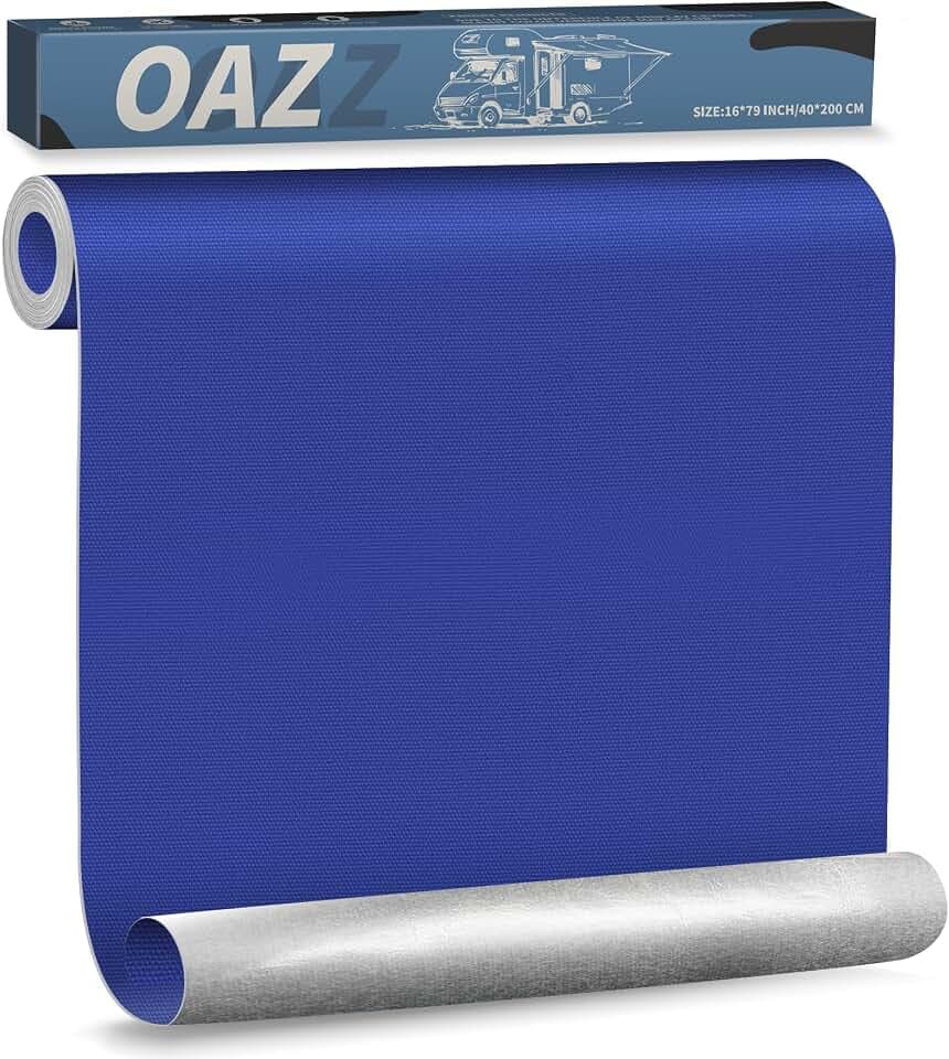 OAZ Flicken Selbstklebend Stoff, 40 x 200 cm Leinwand Selbstklebender Stoff, Blau, Wasserdichtes Leinwand Flicken Selbstklebend für Sofa Zelt Möbel Autositz Liege