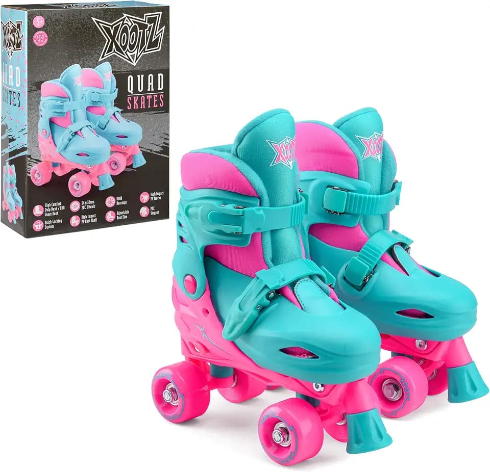 Xootz Kinder Quad Skates Anfänger Verstellbare Rollschuhe Mädchen Rosa
