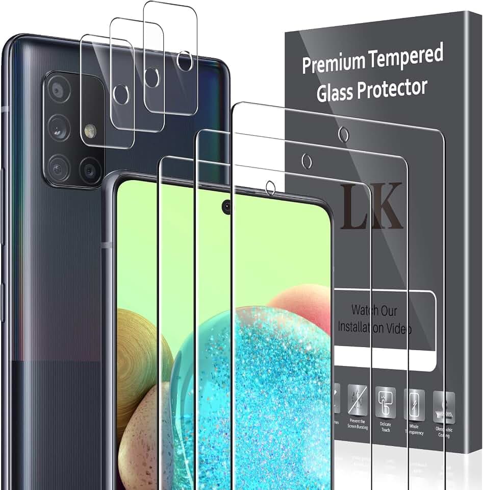 LK für Samsung Galaxy A71 für Panzerglas mit 3 Glas & 3 Kameraschutz