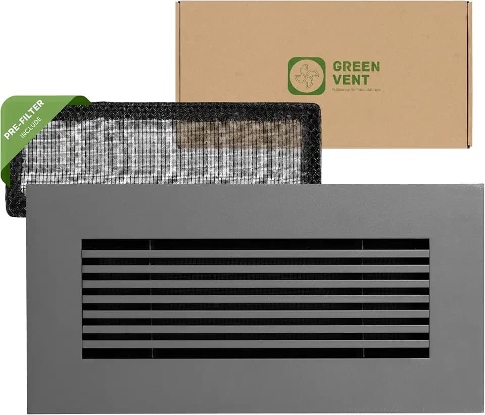 Modern Aluminum Floor Return Air Grille 4x10, Matte Gray Floor Vent Cover