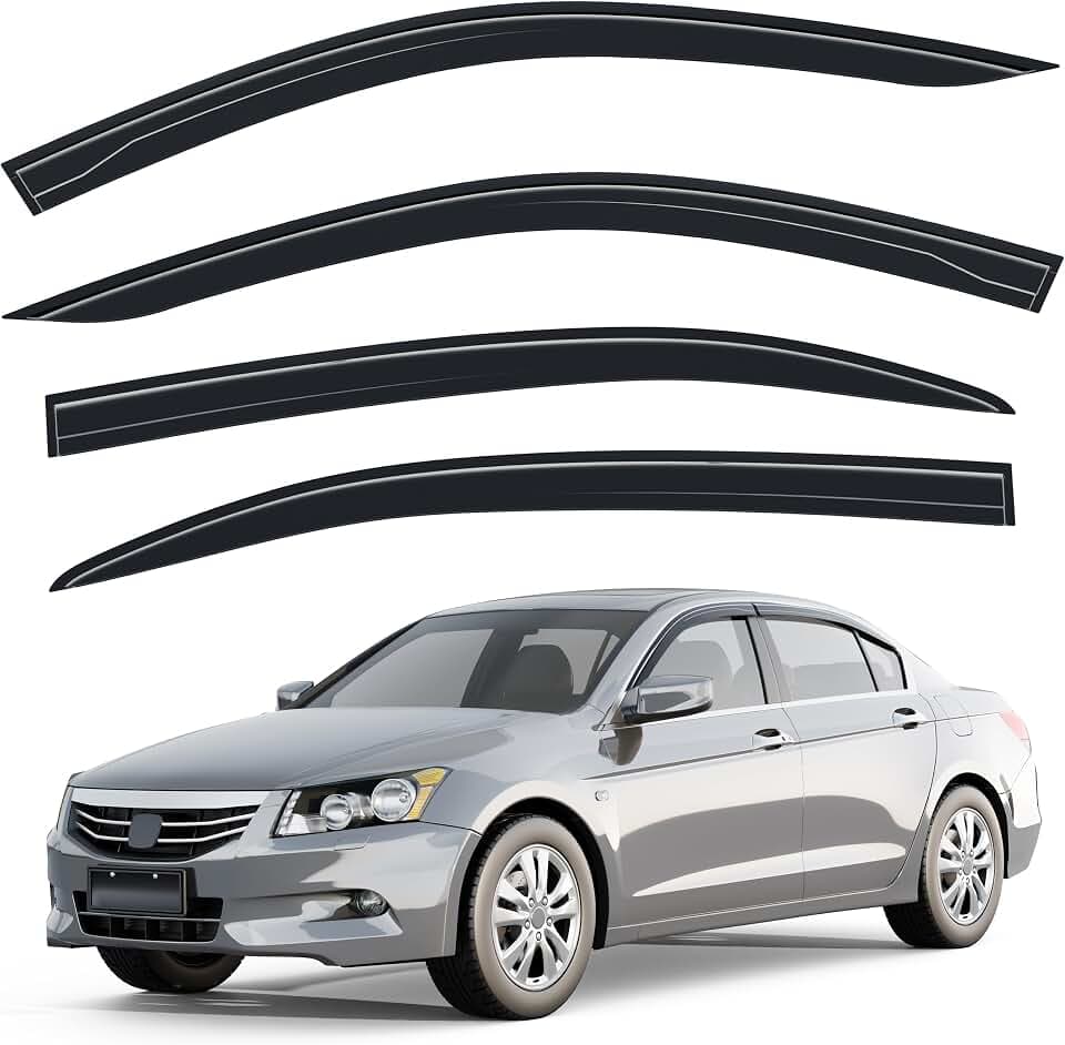 Tape-on Window Visors Rain Guards for Honda Accord Sedan 2008-2017