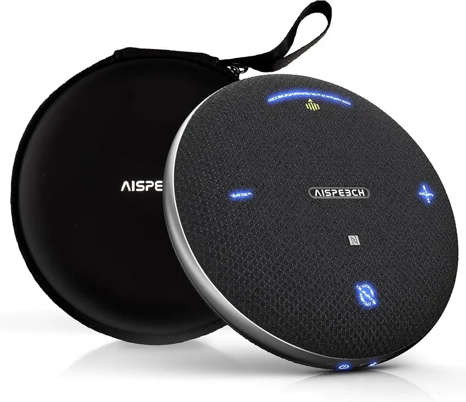 Conference Room Microphone and Speaker for Interviews and Teaching, Black