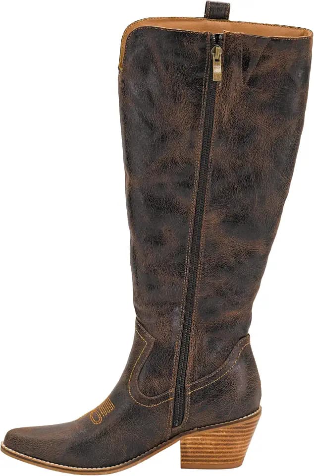 Corkys Footwear Womens Hats Off Boots, Tall Western Boots With Comfortable And Cushioned Insoles, Pull-on Loops For Easy On and Off, and a 2.5-Inch Heel