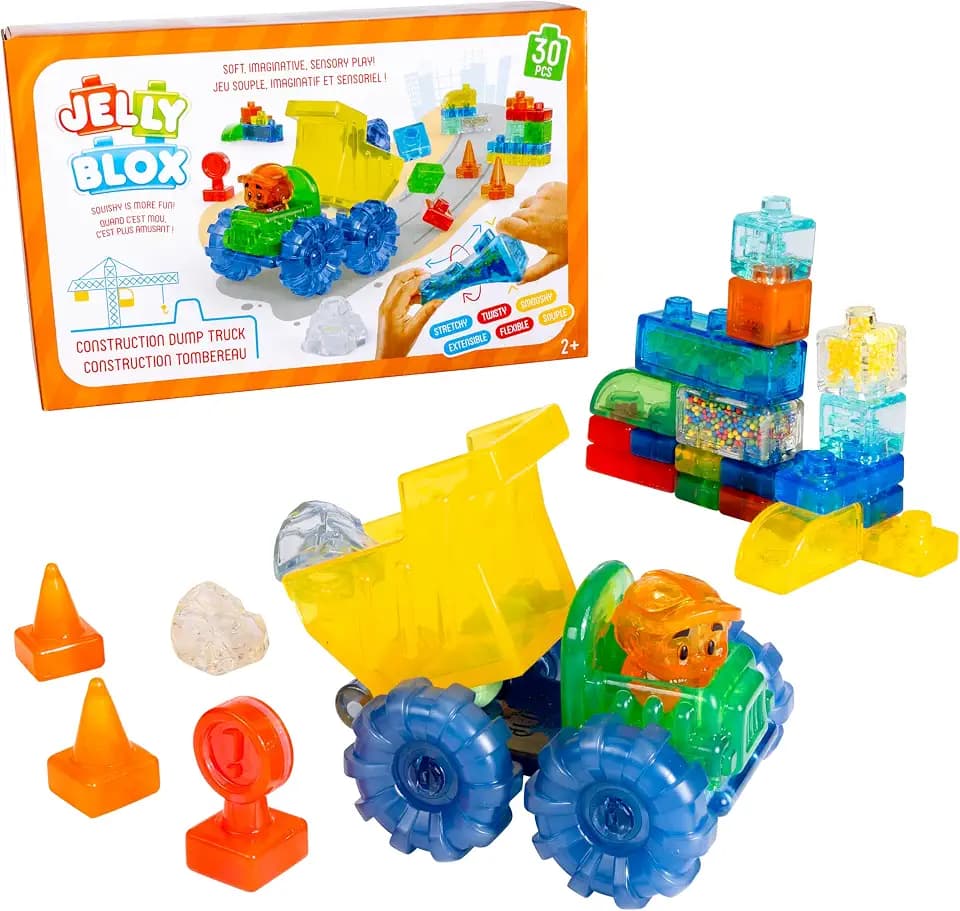 Jelly Blox Construction Dump Truck Set | 30 Pieces Toddler & Preschool