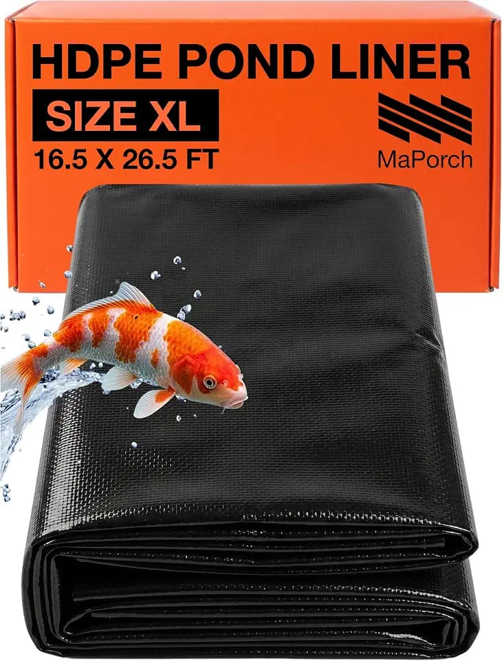 MAPORCH Pond Liners for Outdoor Ponds, HDPE, Fish Safe Koi Pond Liner