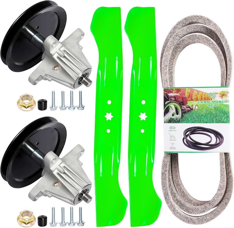 46 inch Deck Rebuild Kit Fit for Cub Cadet LTX1046 LTX1045 Craftsman/MTD LT2000 LT2200 Troy Bilt Horse XP Include (2) Spindle 618-04636 918-04636A 918-04865 (2) 742-04244 Blade (1) Belt 954-04219