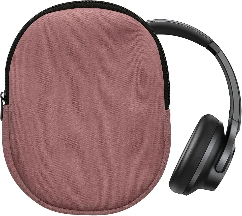 kwmobile Neopren Kopfhörer Tasche für Headset/Overear Headphone - Kopfhörer Case - Hülle Reise Beutel für Headset Headphones - Weiche Over Ear Schutzhülle Dark Rose
