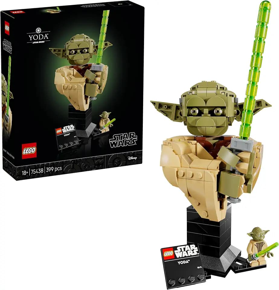 LEGO Star Wars 75438 Angriff der Klonkrieger Yoda Büste - Modellbau für Erwachsene mit grünem Lichtschwert und sammelbarer Jedi Minifigur - DIY Deko - Geschenk für Fans von Angriff der Klonkrieger