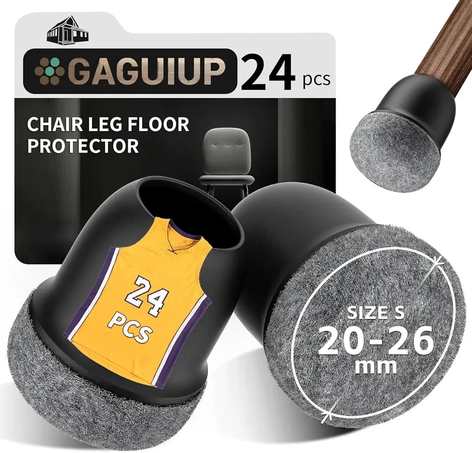24 Stück Stuhlbeinkappen,Schwarz Schutzkappen für Stuhlbeine Mit Filz,Filzgleiter,Silikon Schutzkappen für Stuhlbeine Schräge,1 inch Stühle für Verschleißfeste Stuhlbeinschoner