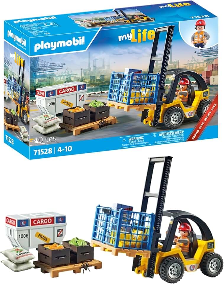 PLAYMOBIL | MyLife | Promo Pack | Gabelstapler mit Fracht | Spielzeug für Kinder ab 4 Jahren | 71528