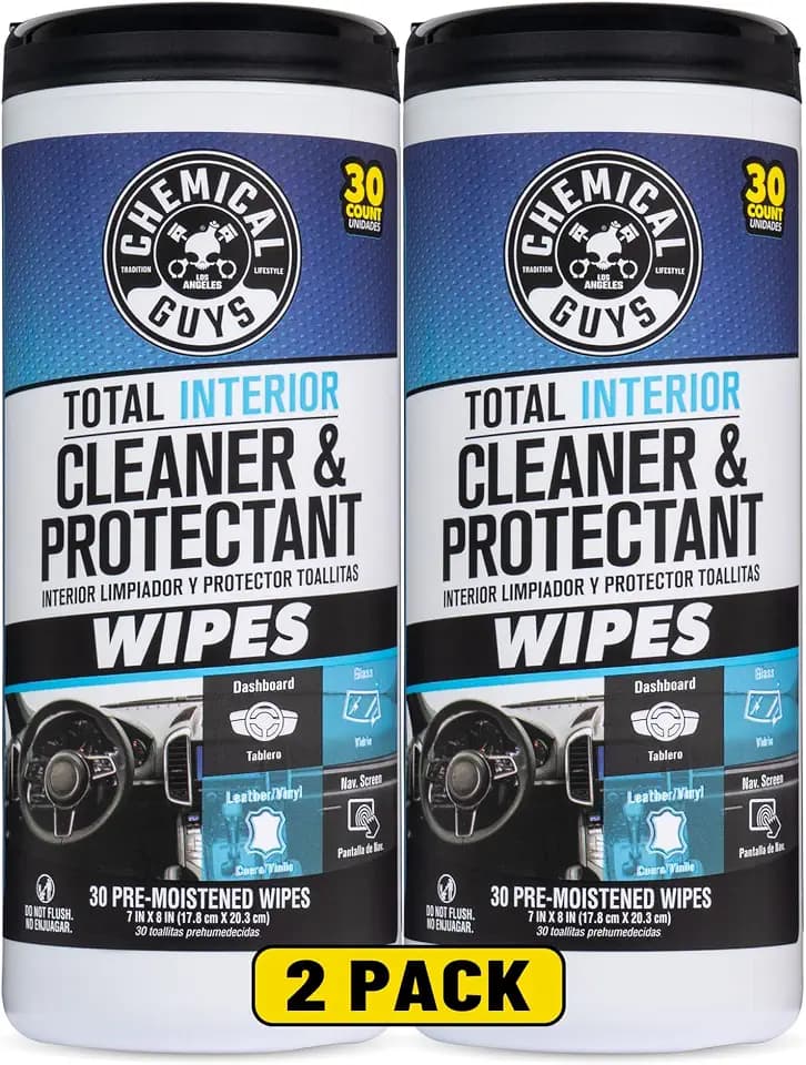 Chemical Guys, Total Interior Cleaner & Protectant Canister Wipes, 60 Count