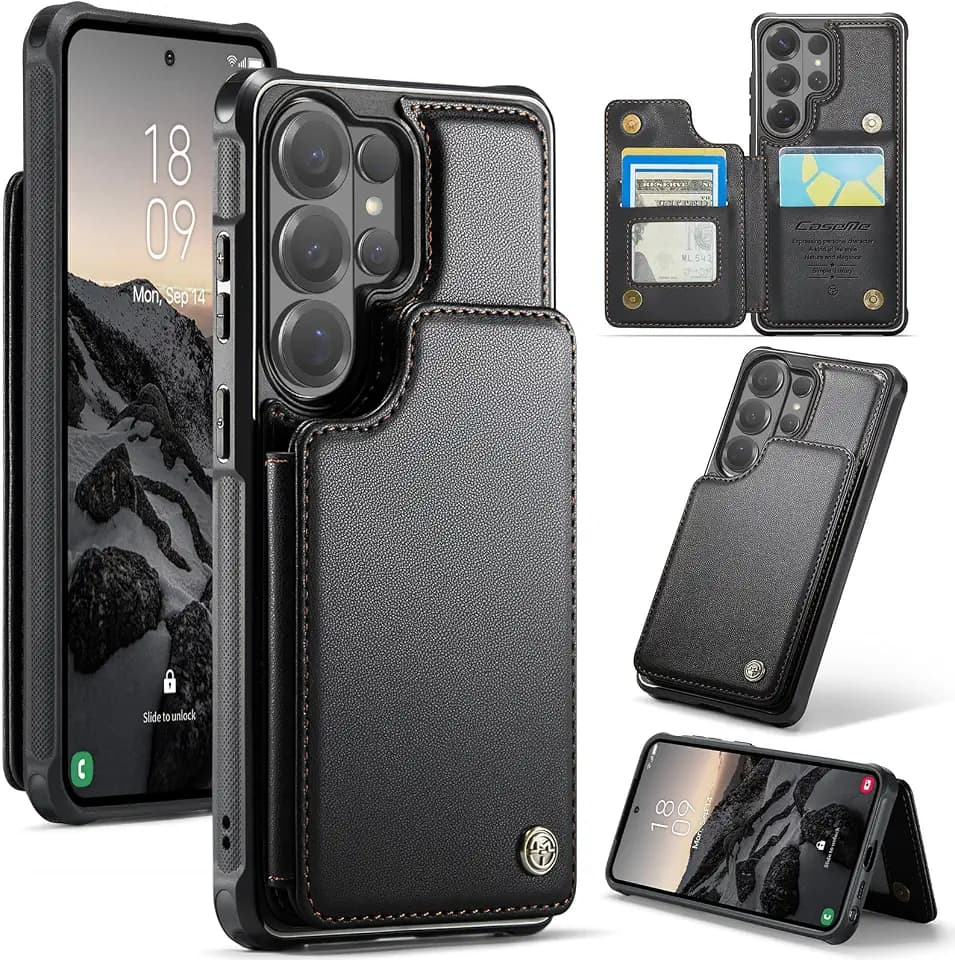 Kowauri for Samsung Galaxy S26 Ultra Case, PU Leather Wallet Case for Women Men with RFID Blocking Card Holder Slot Magnetic Closure Shockproof Protective Phone Cover for Galaxy S26 Ultra (Black)