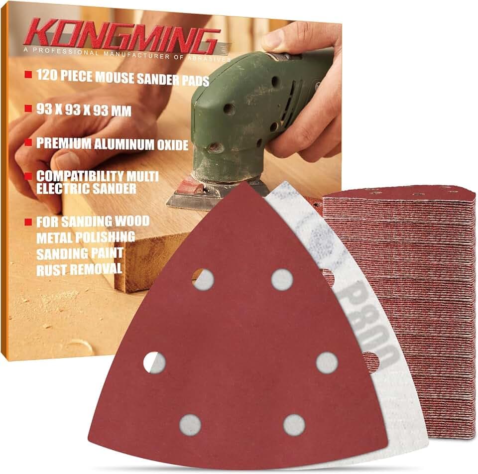 KONGMING 120 Stück Schleifpapier Dreieckschleifer klett 800 Körnung