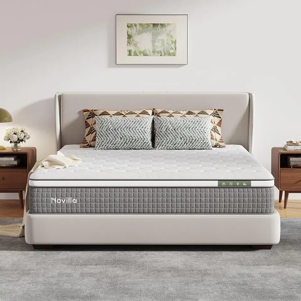 Novilla 12 Inch King Mattress,Hybrid Gel Memory Foam Mattress King Size