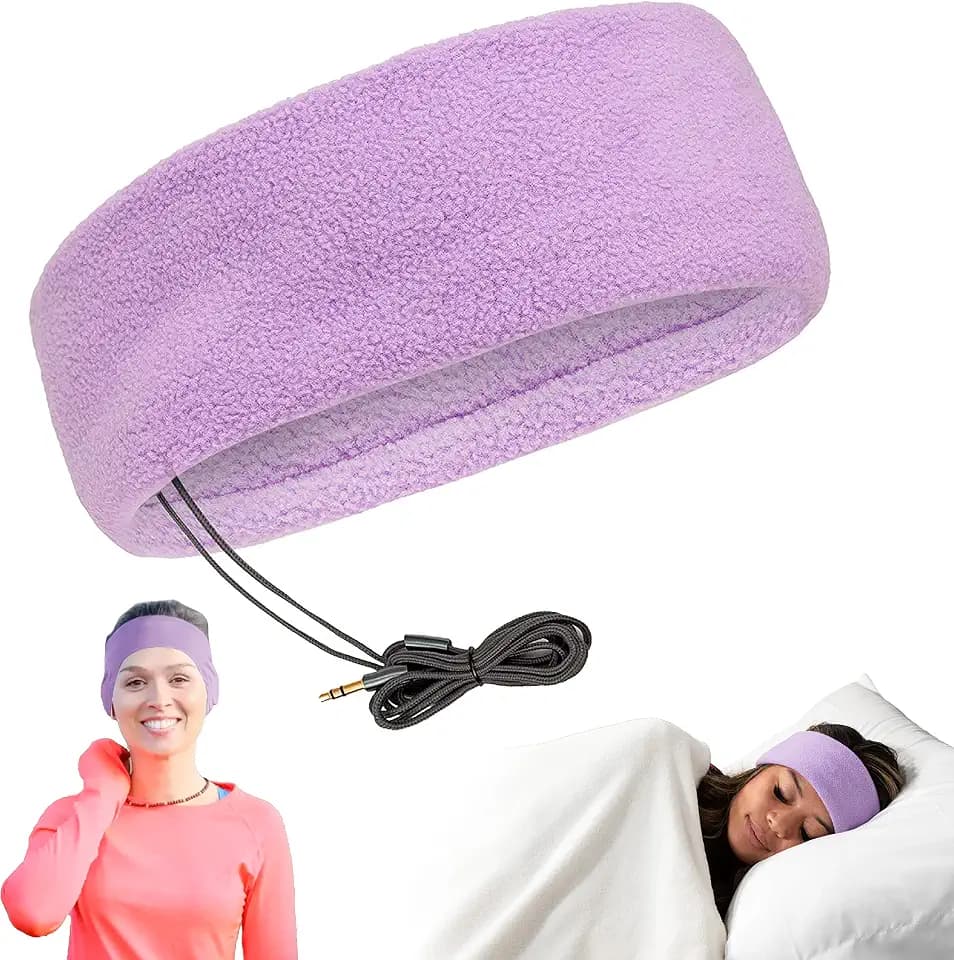 CozyPhones Fleece Sleep Headphones, Wired Over Ear, Violet