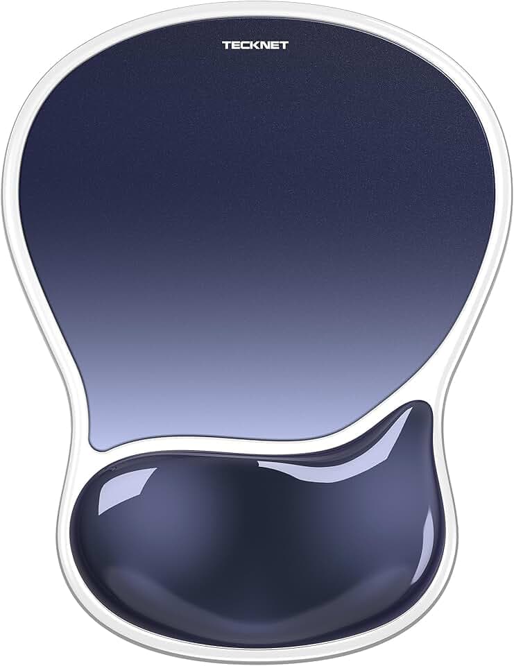 TECKNET Gel Mousepad with Wrist Rest, Ergonomic Mouse Pad, Dark Blue