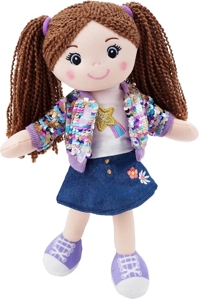 June Garden 14" Sophie Glam Soft Plush Doll, Trendy Outfit