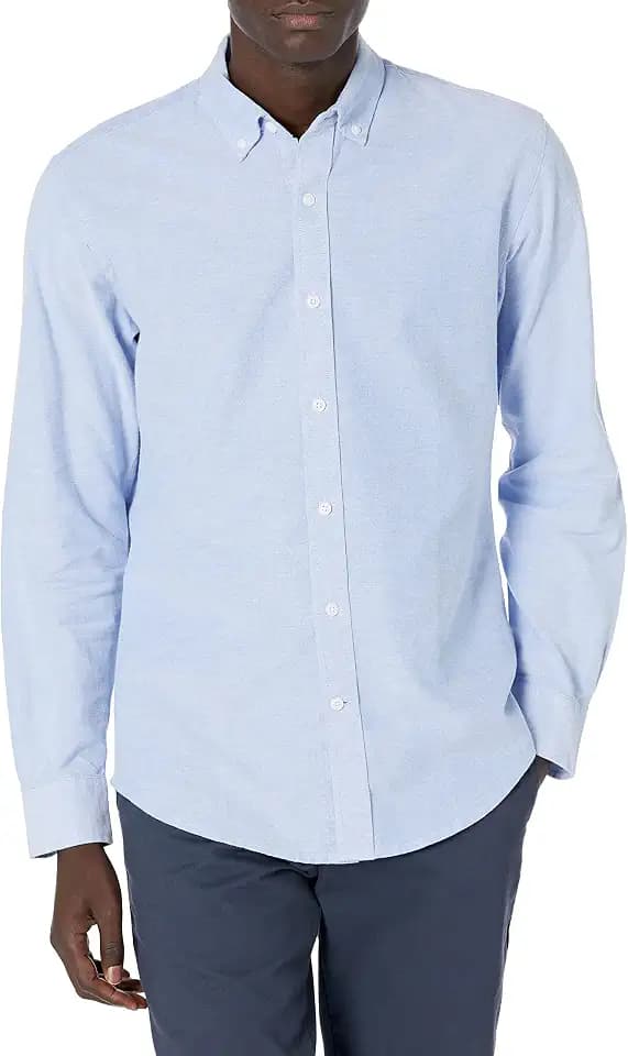 Amazon Essentials Men's Regular-Fit Long Sleeve Oxford Shirt, 100% Cotton