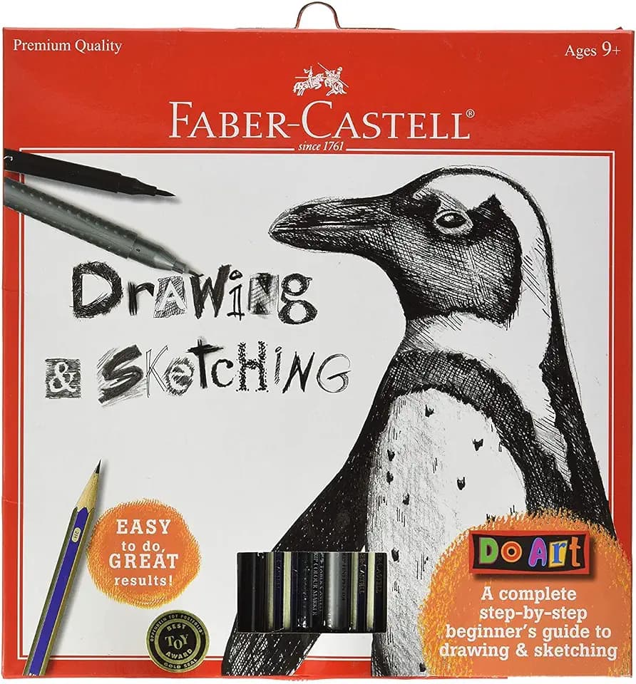 Faber-Castell Do Art Drawing & Sketching Kit | Drawing Kit for Beginners | Sketch, Shade & Learn with Illustrated Instructions | Kids Art Set, Art Supplies for Kids (Ages 9+)