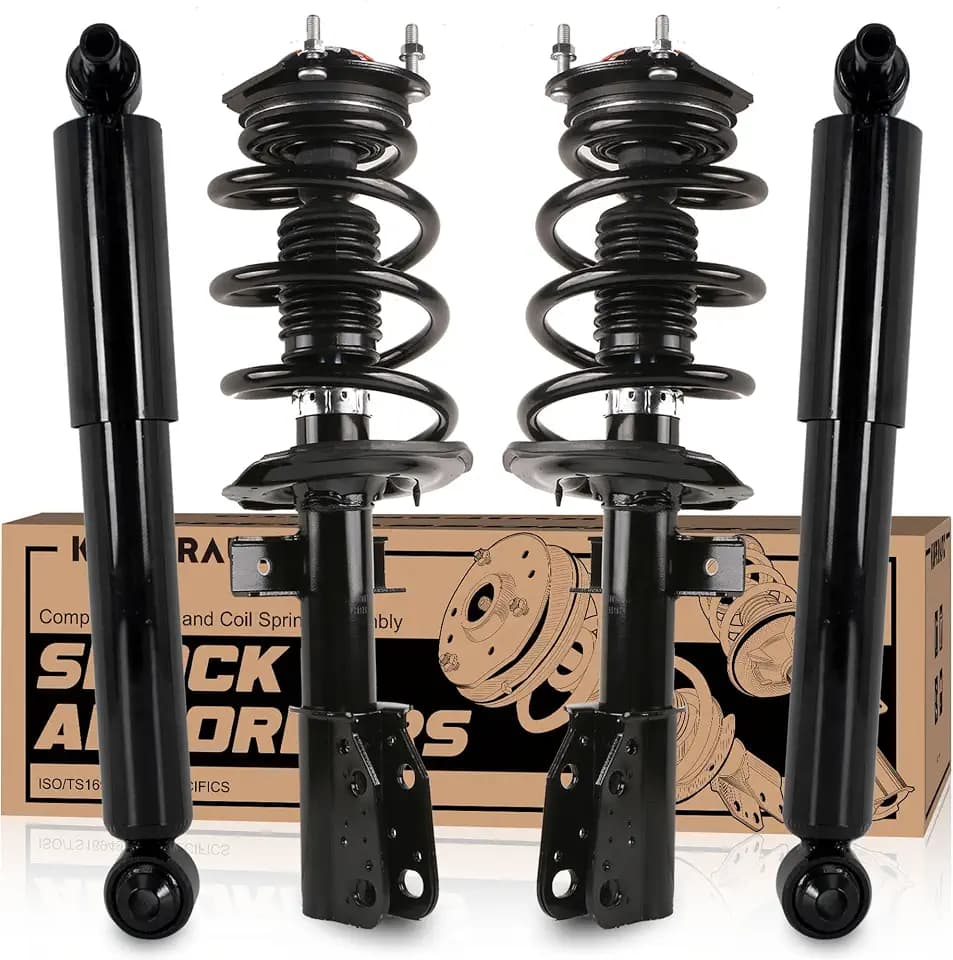 KUIPERAUTO Front + Rear Complete Struts Assembly 172518 349125 Compatible for 2009-2012 Chevy Traverse / 2007-2012 GMC Acadia / 2008-2012 Buick Enclave Replacement Coil Spring Shock Absorber (4PCS)