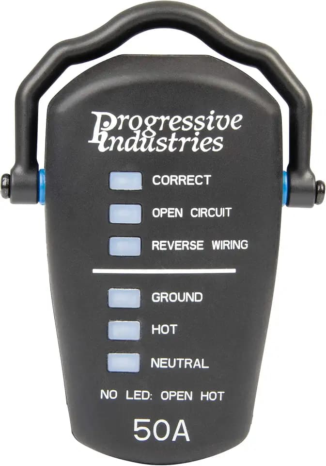 Progressive Industries RRT-50 RV Receptacle Tester, Black, 50 Amp