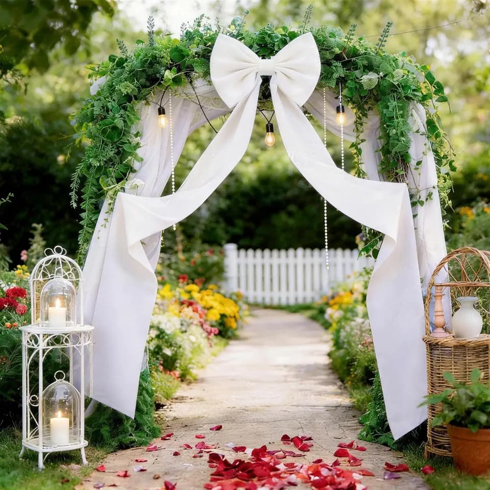 Extra Long Satin White Bow, 70x20 Inch Coquette Room Wall Decor