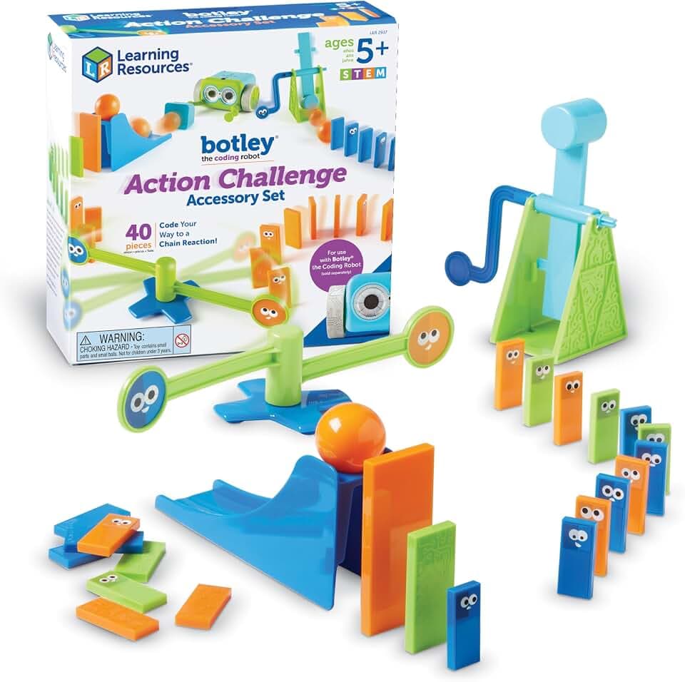 Learning Resources Botley Aktion-Ergänzungsset, Ab 5 Jahren, Zubehör für programmierbare Roboter, Fördert Mint-Konzepte, Ursache-Wirkung-Experimente