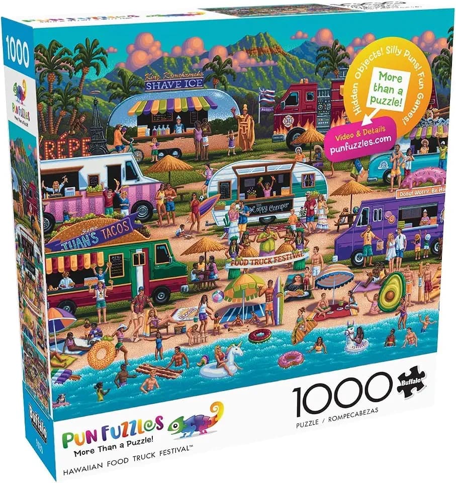 Buffalo Games Hawaiian Food Truck Festival, Hawaii 1000 Piece Jigsaw Puzzle
