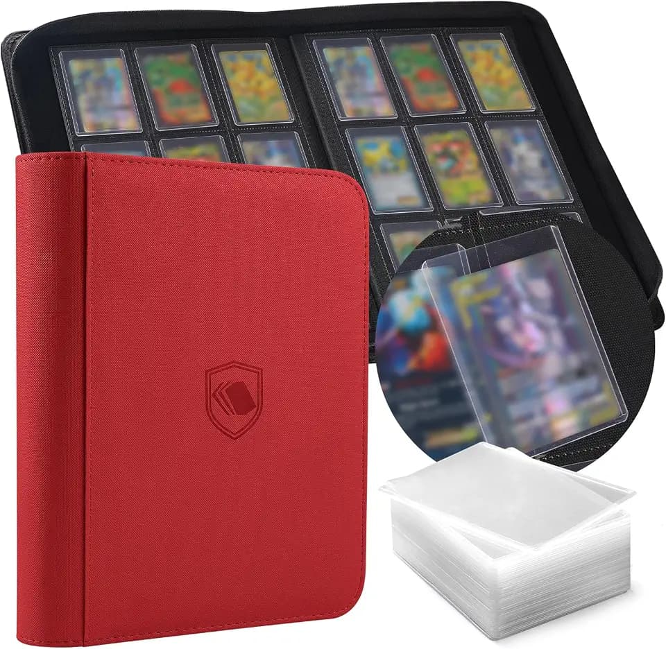 Top Loader Binder 9 Pocket, Holds 360 Toploaders, 100 Toploaders INCLUDED