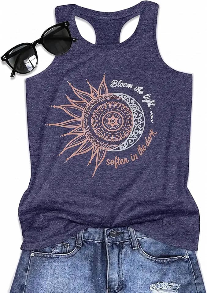 Tank Tops for Women Racerback Graphic Sleeveless Top Casual Summer Shirts