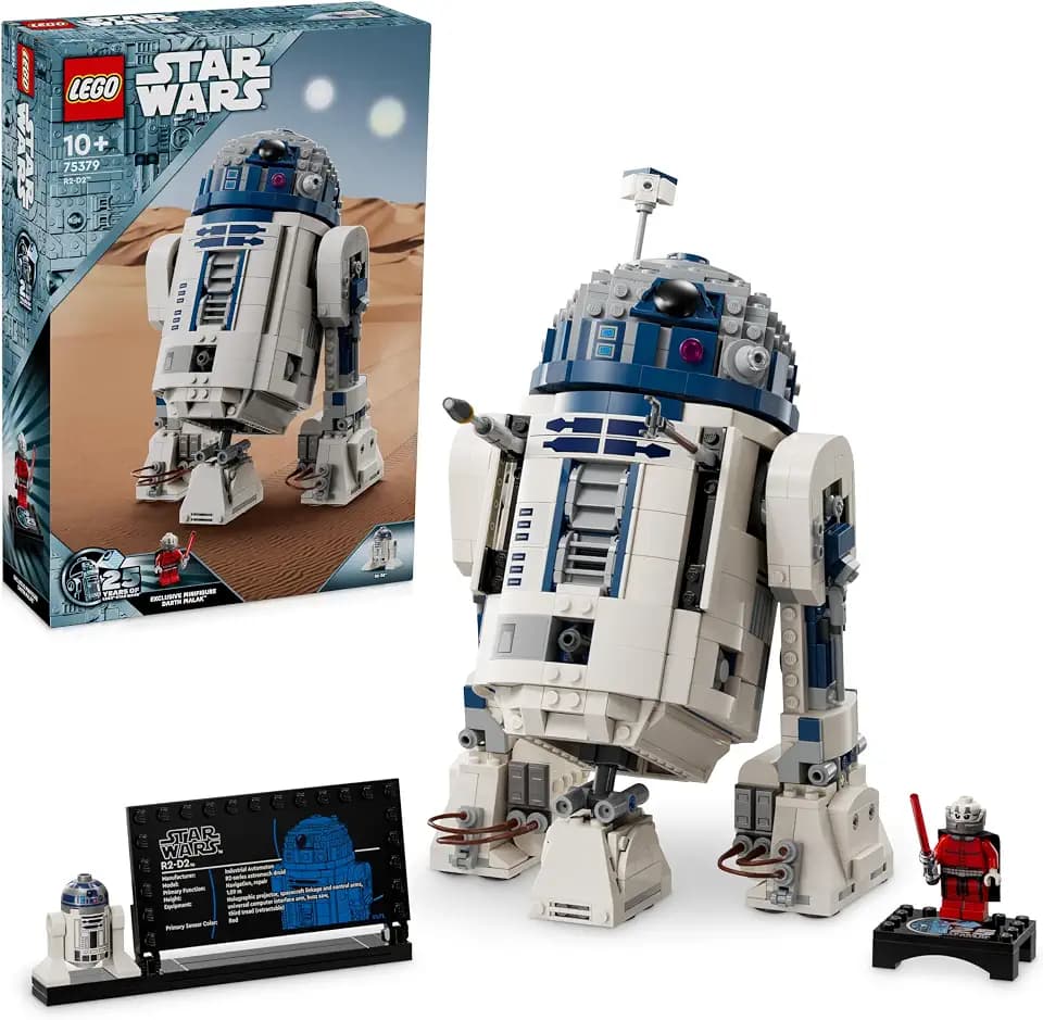 LEGO Star Wars 75379 R2-D2 Spielzeug – Spielfigur zum Ausstellen mit drehbarem Kopf, Periskop und Werkzeugen mit Darth Malak Minifigur – Geschenk für Jungs ab 10 Jahren und Erwachsene