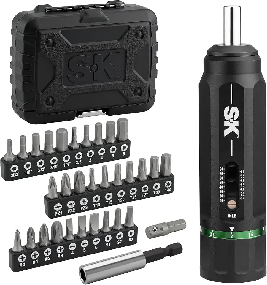 SK 33-Piece Torque Screwdriver Set, 10-80 Inch Pound, Full CNC-Machined