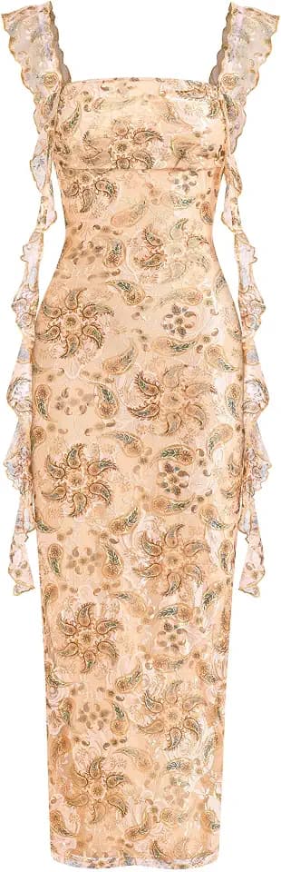 PRETTYGARDEN Women's Formal Lace Floral Maxi Dress