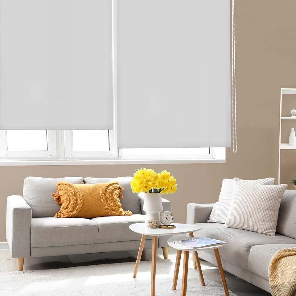 Blindecor Ara | Lichtdurchlässiges Rollo | Silbergrau | 110 x 175 cm (BxH) | Stoffgröße 107 x 170 cm | Rollos für fenster