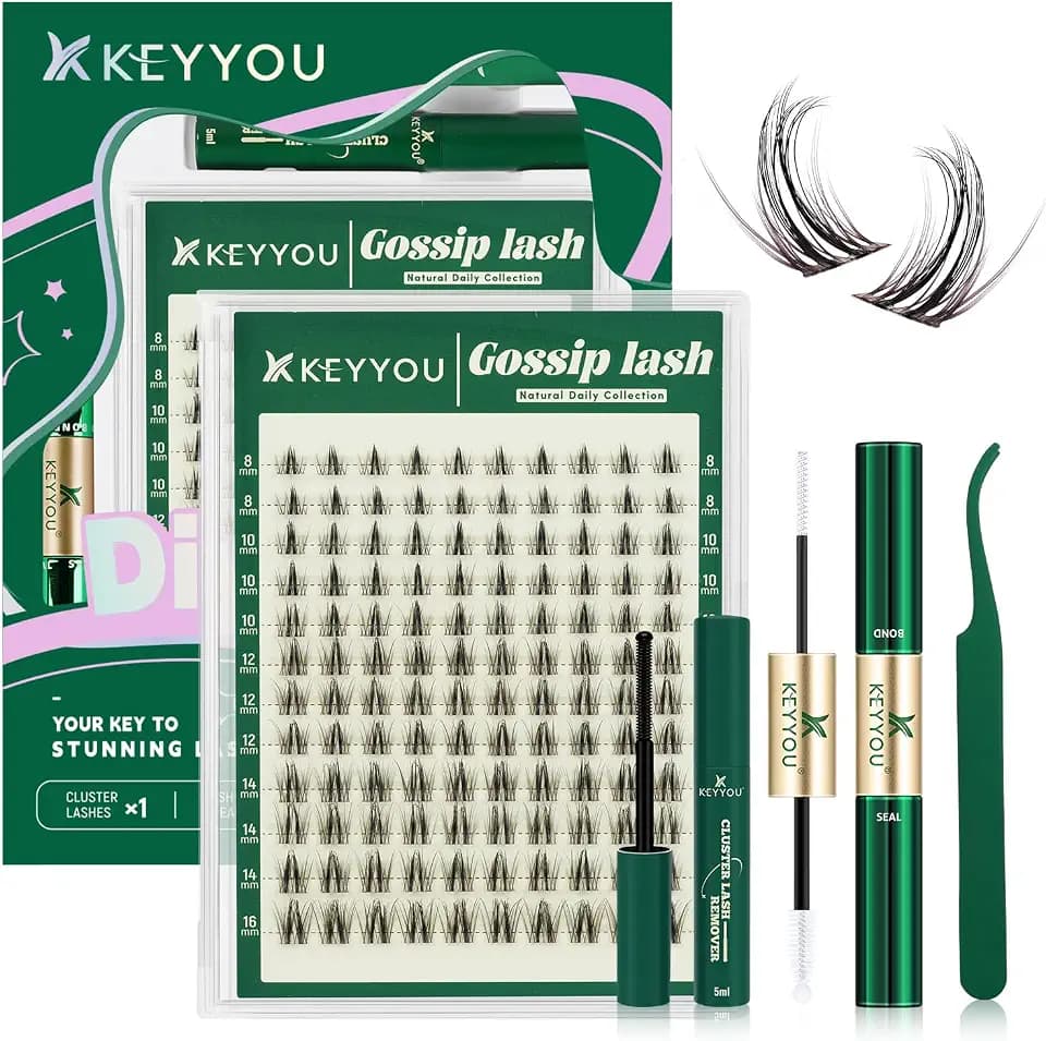 KEYYOU Lash Clusters Kit DIY Black Brown Spiky Wispy Eyelash Clusters