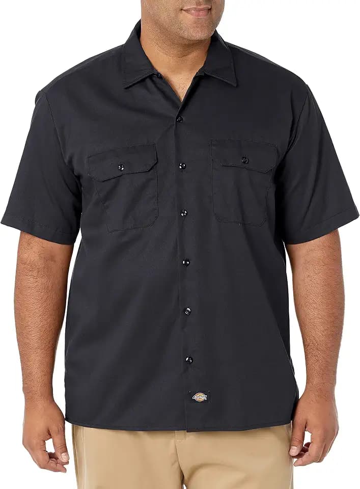 Dickies Men’s Short Sleeve Work Shirt – Durable Twill Button Down Shirts for Men, Lightweight Uniform for Daily Wear