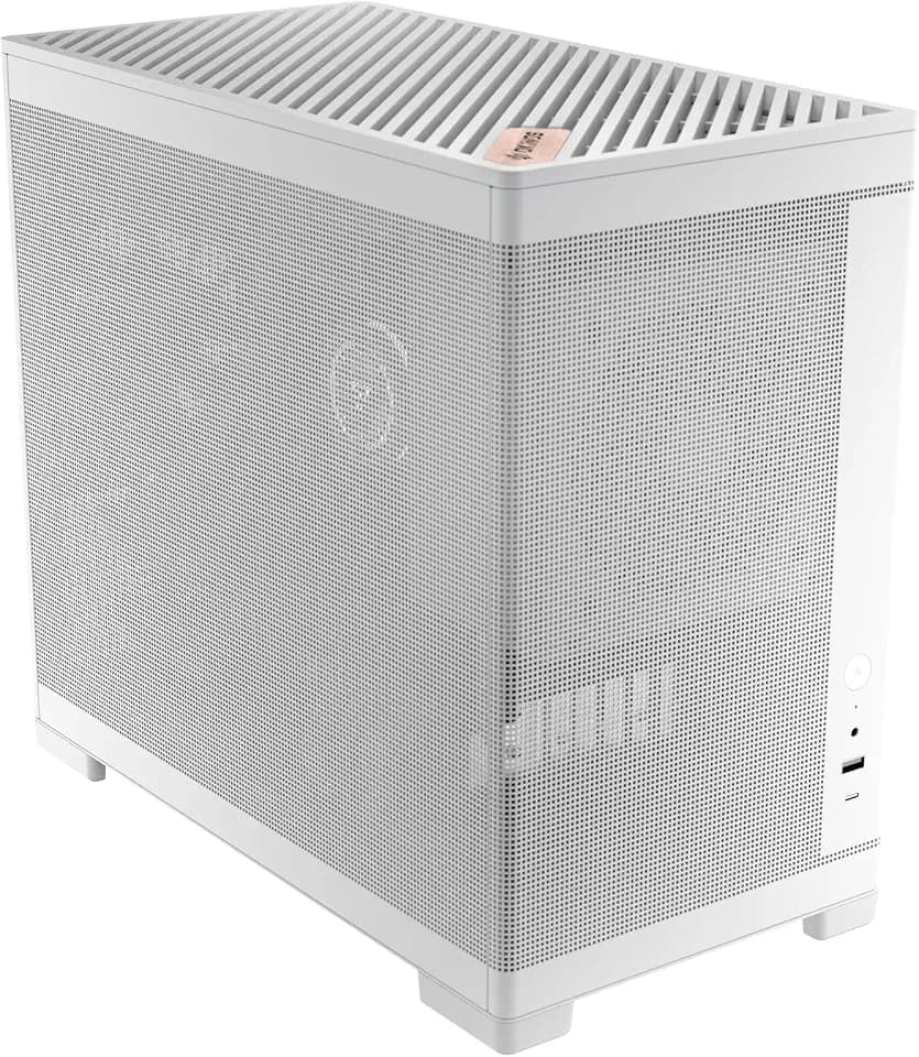 Okinos MiniArt 4 Micro ATX PC case, 2x120mm Reverse 3 Pin Fans & 1x120mm 3 Pin Fan Pre-Installed, 240mm Radiator Support, Compact MATX Case, Front Mounted PSU, MiniArt Series White